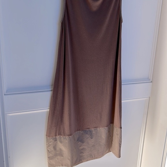 S MAX MARA Sleeveless Knit Dress SMALL Satin brown taupe color Easy Living Brown - Picture 8 of 16